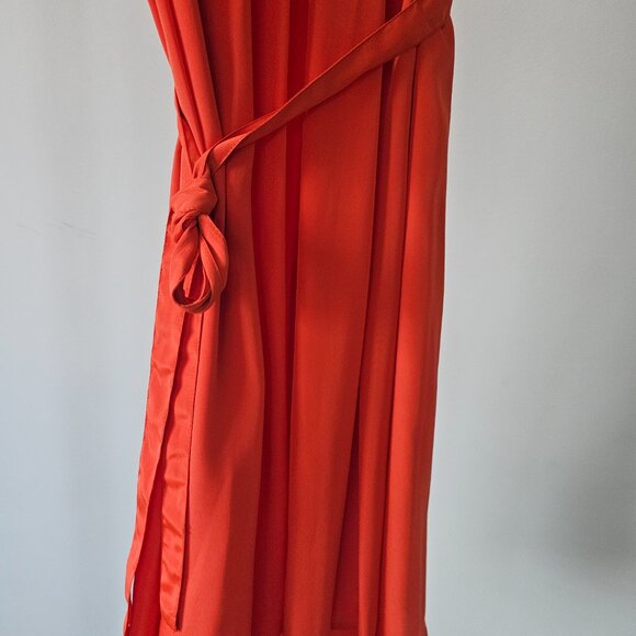 Madison by Shoedazzle Burnt Orange Flare Sleeve Faux Babydoll Blouse (w/Belt) - Picture 8 of 8